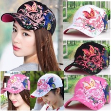 Mujers Lady Adjustable Cap Flowers Butterfly Embroider Baseball Ball Golf Hats  eb-32970674